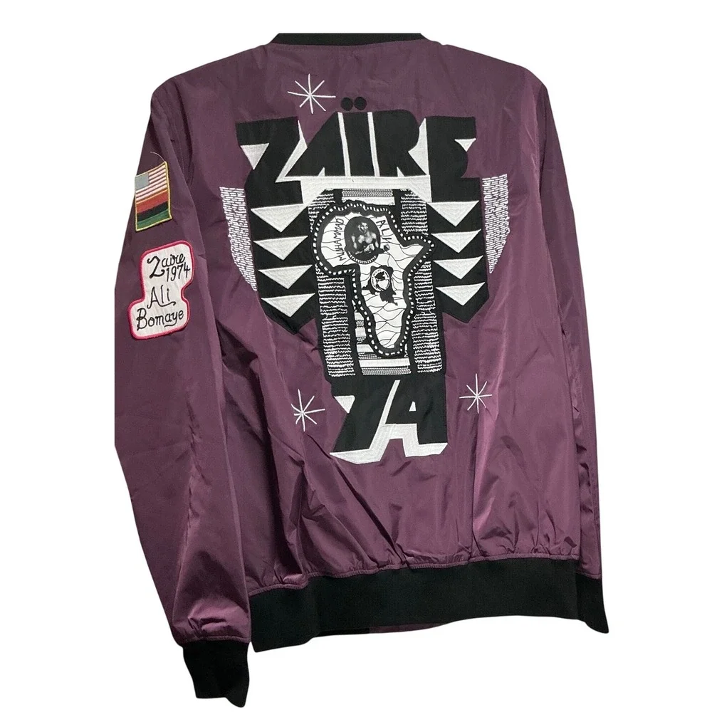 Roots of Fight Muhammad Ali Zaire 74 Bomber Jacket Purple Rumble In Jungle
